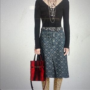 Tory Burch  deconstructed denim skirt